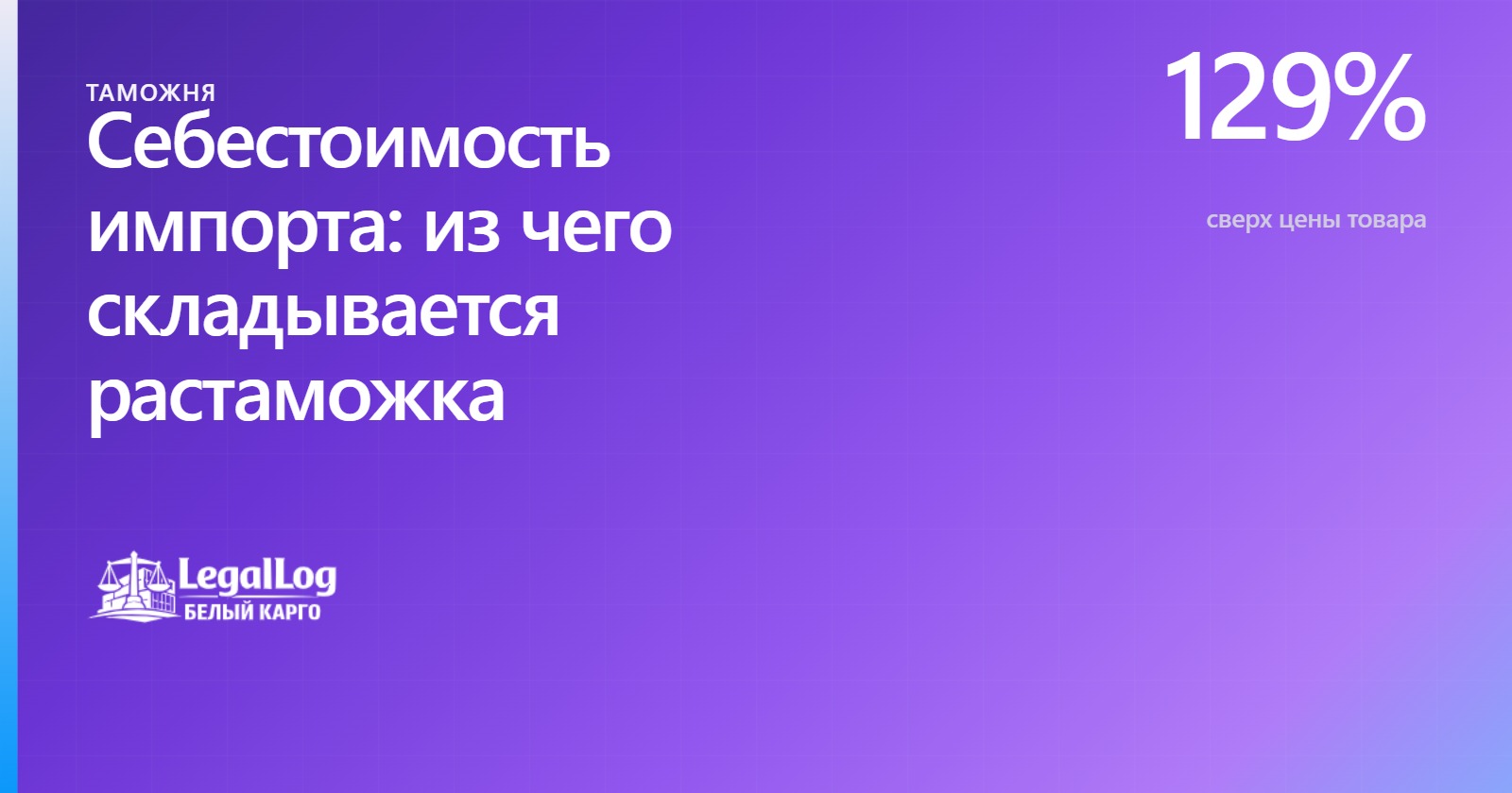 Расчёт себестоимости импорта: таможня, НДС, пошлины